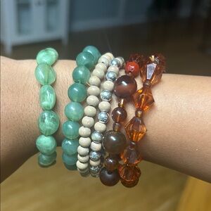 Elegant Multi-Color Beaded Bracelet Set